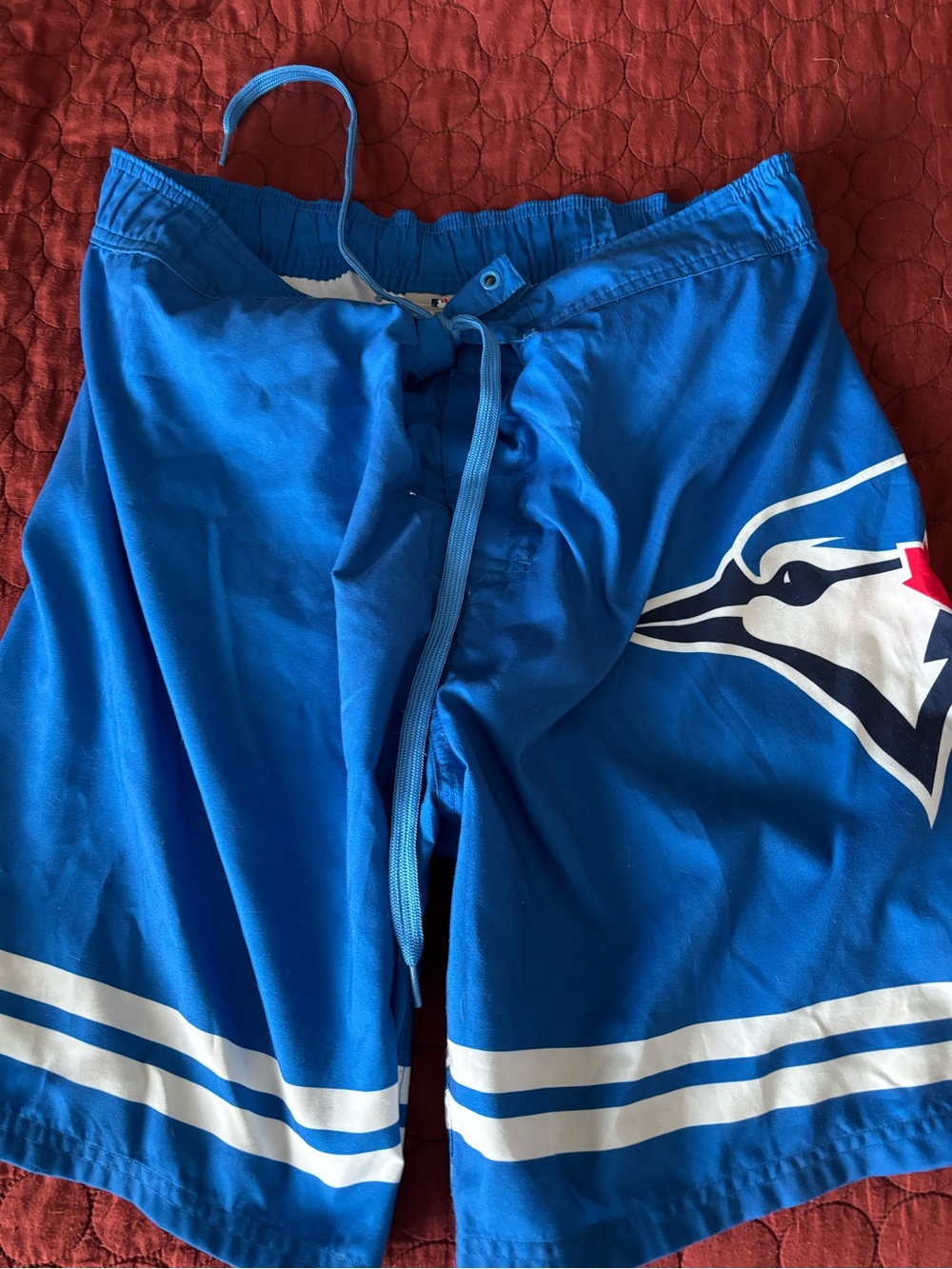 Toronto Blue Jays Men's Swim Shorts - Royal Blue with White Stripes